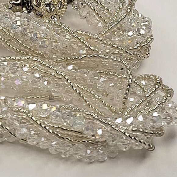 Multi Strand Braided Necklace Glass Bead Braided Necklace Beaded Twist Necklace - Picture 7 of 9